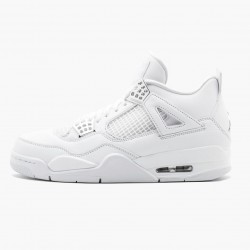 Cheap Air Jordans 4 Retro Pure Money White/Metallic Silver 308497-100