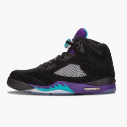 Cheap Air Jordans 5 Retro Black Grape Black/New Emerald Grape Ice  136027-007