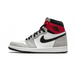 Cheap Air Jordans 1 High "Light Smoke Grey" WHITE/BLACK-LIGHT SMOKE GREY-V Mens 555088 126