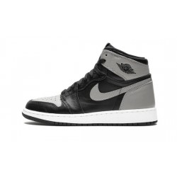 Cheap Air Jordans 1 Retro High OG BG "Shadow" BLACK/MEDIUM-GREY-WHITE Youth 575441 013