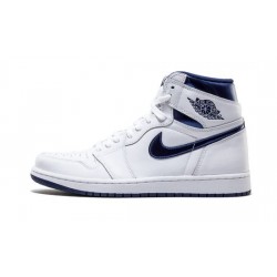 Cheap Air Jordans 1 Retro "Metallic Navy" WHITE/MIDNIGHT NAVY Mens 555088 106