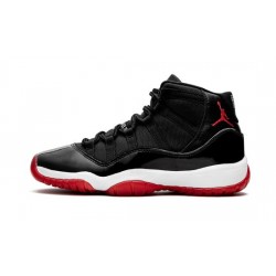 Cheap Air Jordans 11 "Bred" BLACK/WHITE-VARSITY RED Youth 378038 061