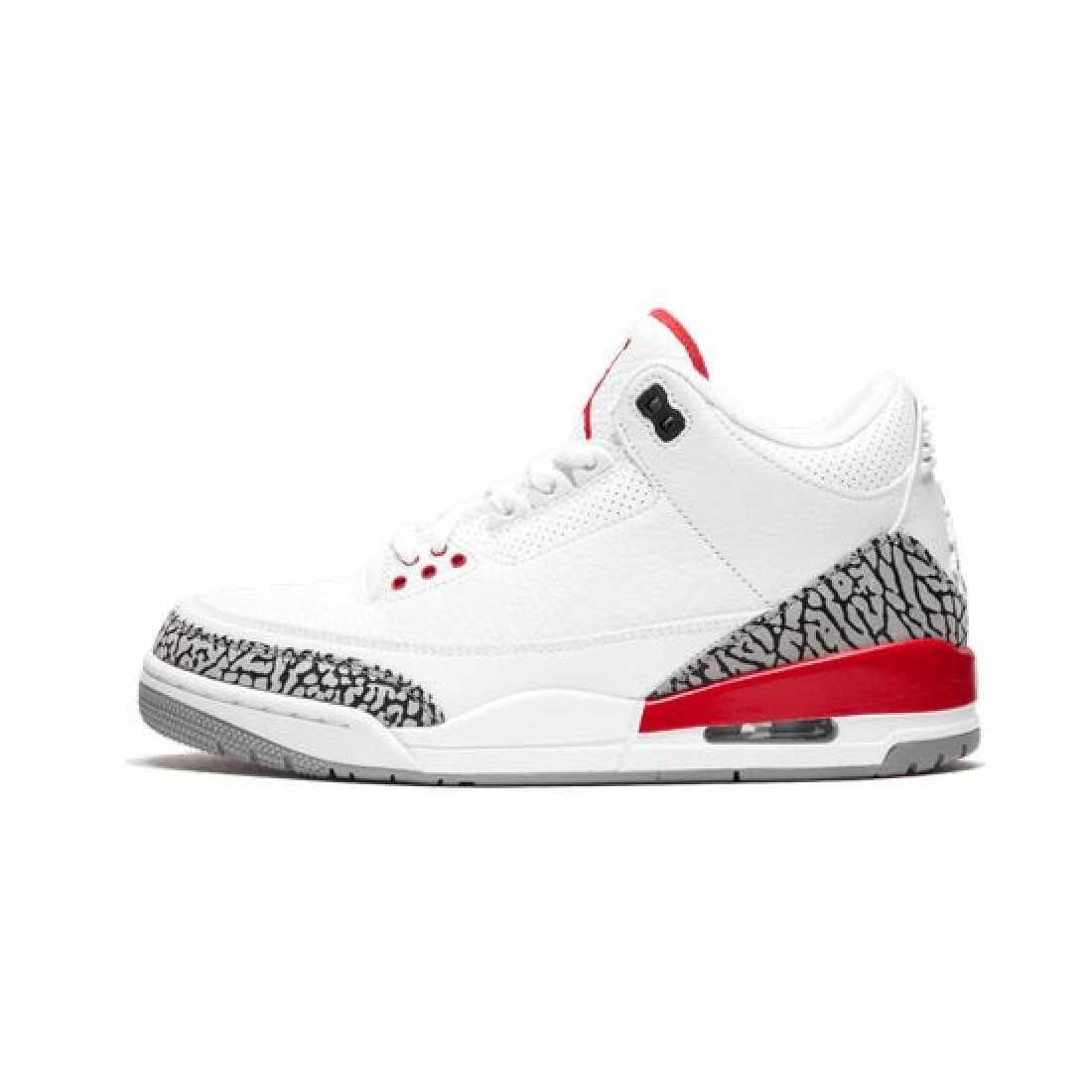 Cheap Air Jordans 3 Retro Hall of Fame WHITE/FIRE RED-CEMENT GREY Mens ...