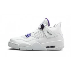 Cheap Air Jordans 4 Retro Metallic Purple WHITE/COURT PURPLE-METALLIC SI Youth 408452 115
