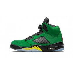 Cheap Air Jordans 5 "Oregon" APPLE GREEN/BLACK-YELLOW STRIK Mens CK6631 307