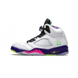 Cheap Air Jordans 5 Retro "Alternate Bel-Air" WHITE/COURT PURPLE-RACER PINK- Mens DB3335 100