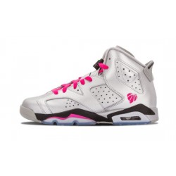 Cheap Air Jordans 6 Retro GG "Valentines Day" METALLIC SILVER/VVD PINK-BLCK Youth 543390 009