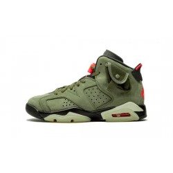 Cheap Air Jordans 6 Retro "Travis Scott" MEDIUM OLIVE/BLACK-SAIL-UNIVER Youth CN1085 200