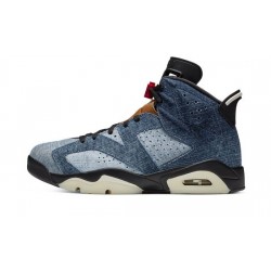 Cheap Air Jordans 6 "Washed Denim" BLACK-SAIL/VARSITY RED Mens CT5350 401